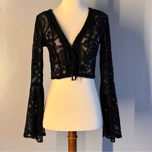 Rumor Black Lace Top